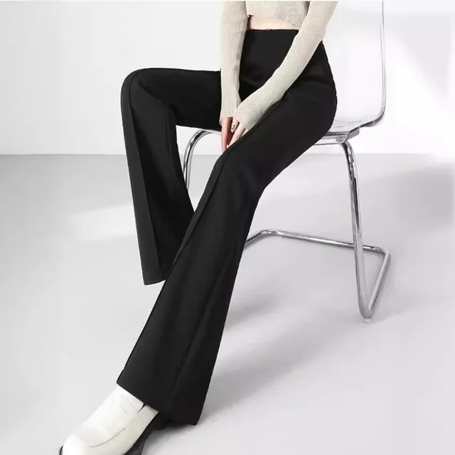 Spring And Autumn Thin High Waist Stretch Slim Suit Pants For Women Black - Shop at LoveMi