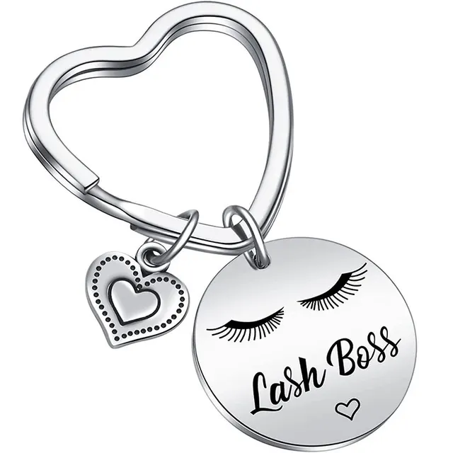 Stainless Steel Eyelash Keychain Love Eyelash Backpack Pendant Style D - Shop at LoveMi
