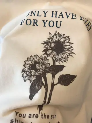 Four-season Cotton Pattern Letter Print Pullover Short Sleeve Women - Beige Sunflower
