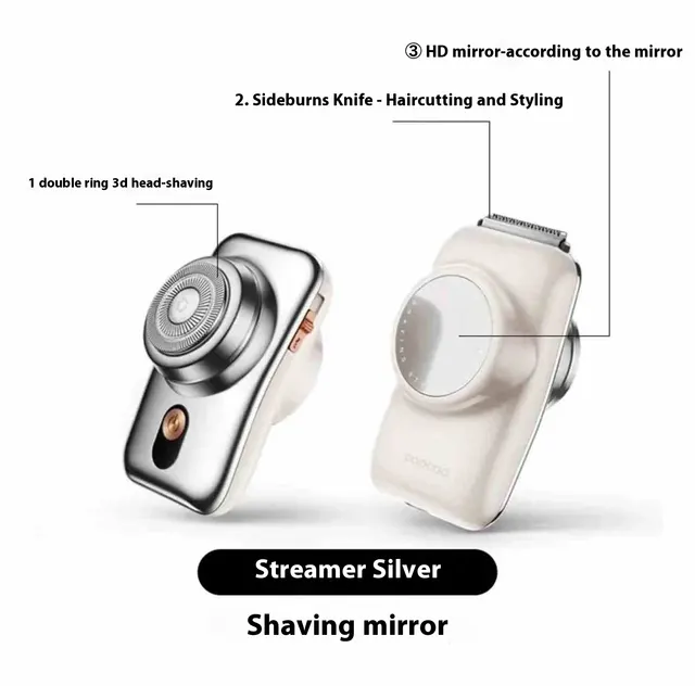 Electric Shaver Men's Portable Mini Silver - Shop at LoveMi
