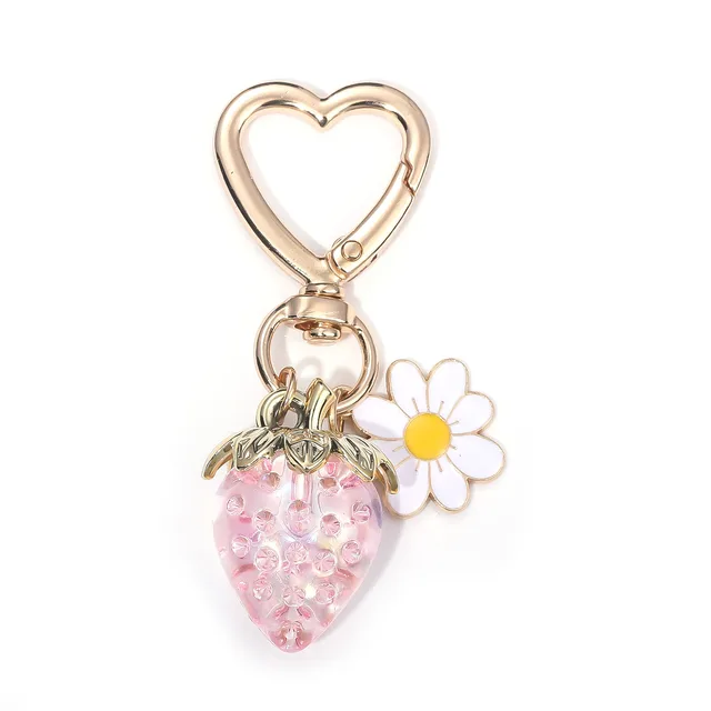 Strawberry Heart shaped Keychain Accessory Pendant K0086905 - Shop at LoveMi