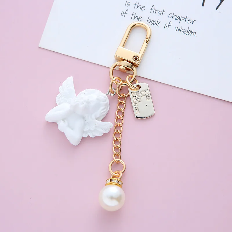 Headset Pendant Retro Baroque Angel Keychain - Word Plate Angel