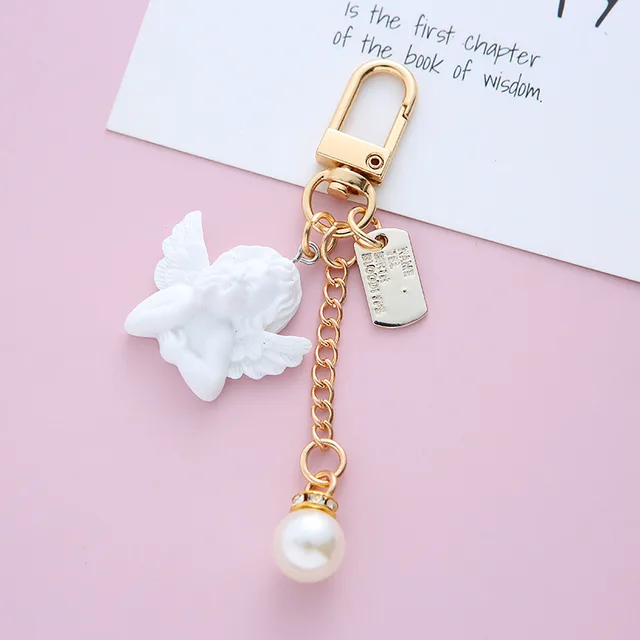 Headset Pendant Retro Baroque Angel Keychain Word Plate Angel - Shop at LoveMi
