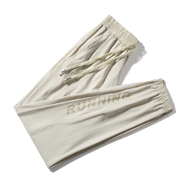 Stretch Quick dry Casual Sports Printing Loose Drawstring Trousers Cropped Pants Bunched Desert Coffee - Shop at LoveMi