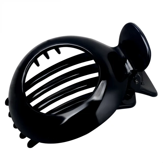 European And American Stylish Round Hollow Hair Plug Barrettes Bright Black - Shop at LoveMi