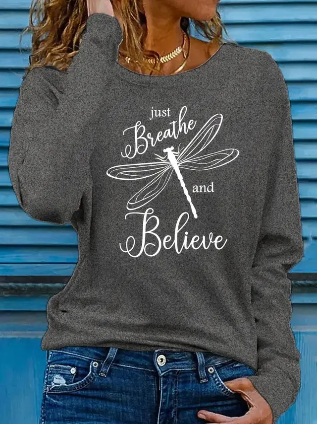 Dragonfly Long Sleeve Casual Women's Clothing 33Style - Shop at LoveMi