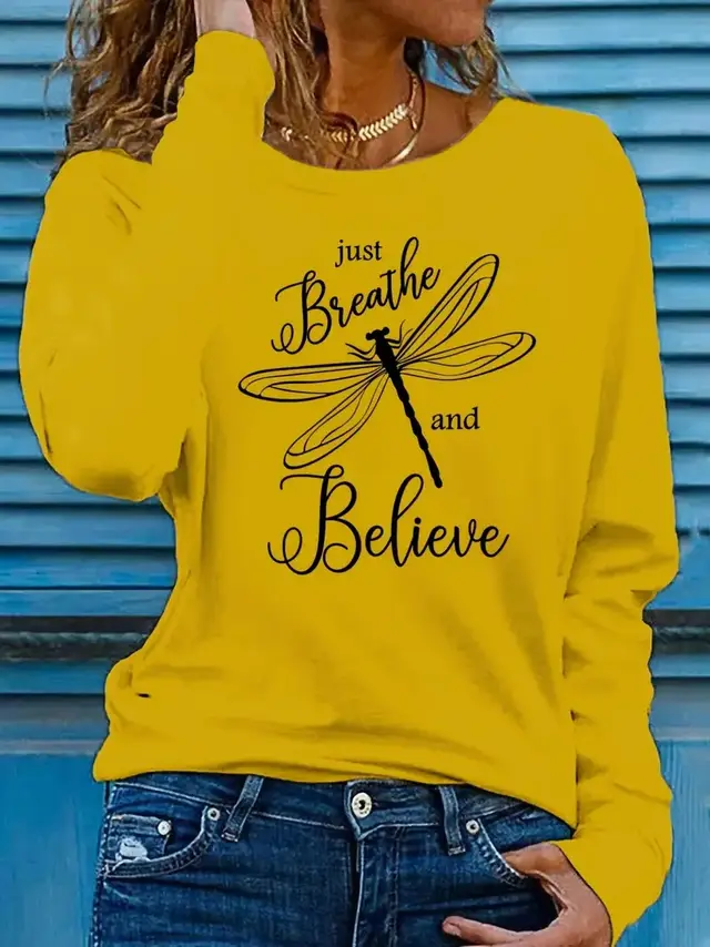 Dragonfly Long Sleeve Casual Women's Clothing 44Style - Shop at LoveMi