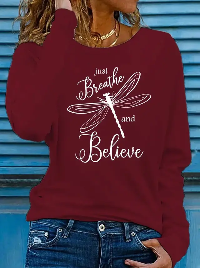 Dragonfly Long Sleeve Casual Women's Clothing 66Style - Shop at LoveMi