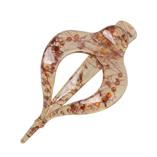 Shark Clip Sweet One Stroke Through Heart Duckbill Clip Light Coffee Spinning - Shop at LoveMi