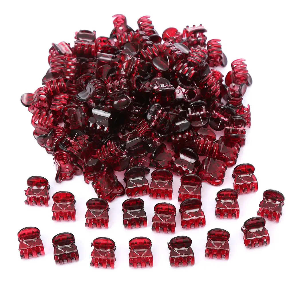 Transparent Cute Princess Hairpin Claw Clip - Wine Red