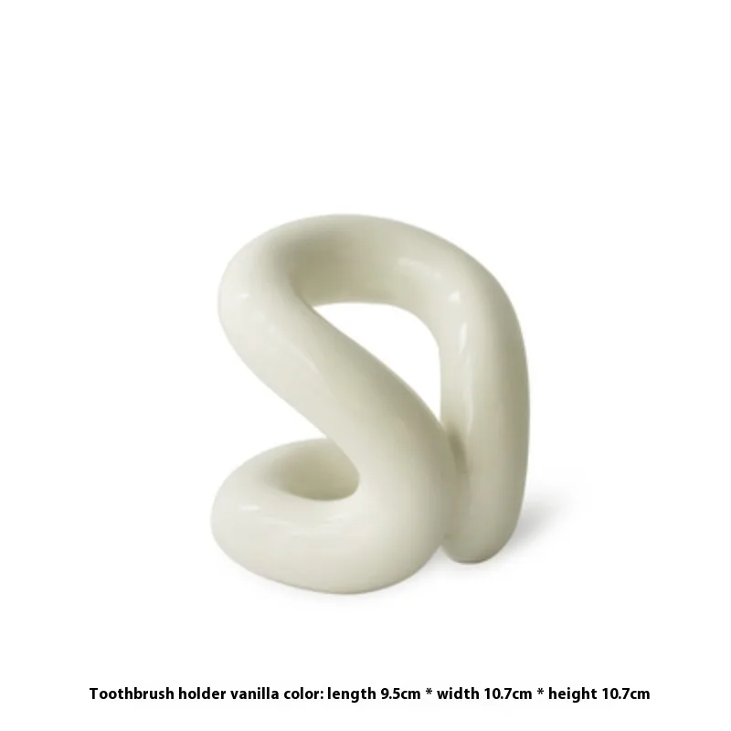 Ceramic Toothbrush Holder Toothpaste Decorative Storage Rack Milky White - Shop at LoveMi
