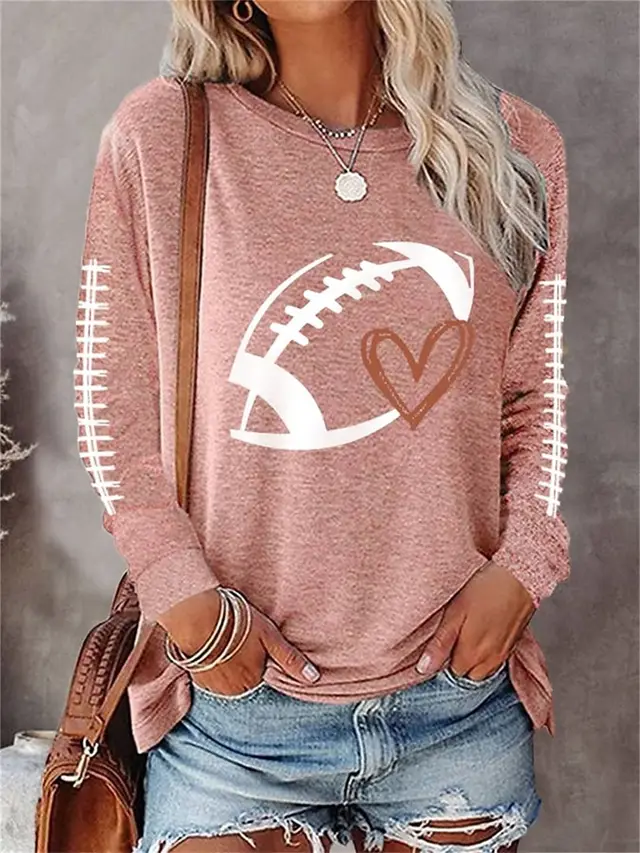 Printed Round Neck Long Sleeve Plus Size Casual Hoodie Txcx130348 - Shop at LoveMi
