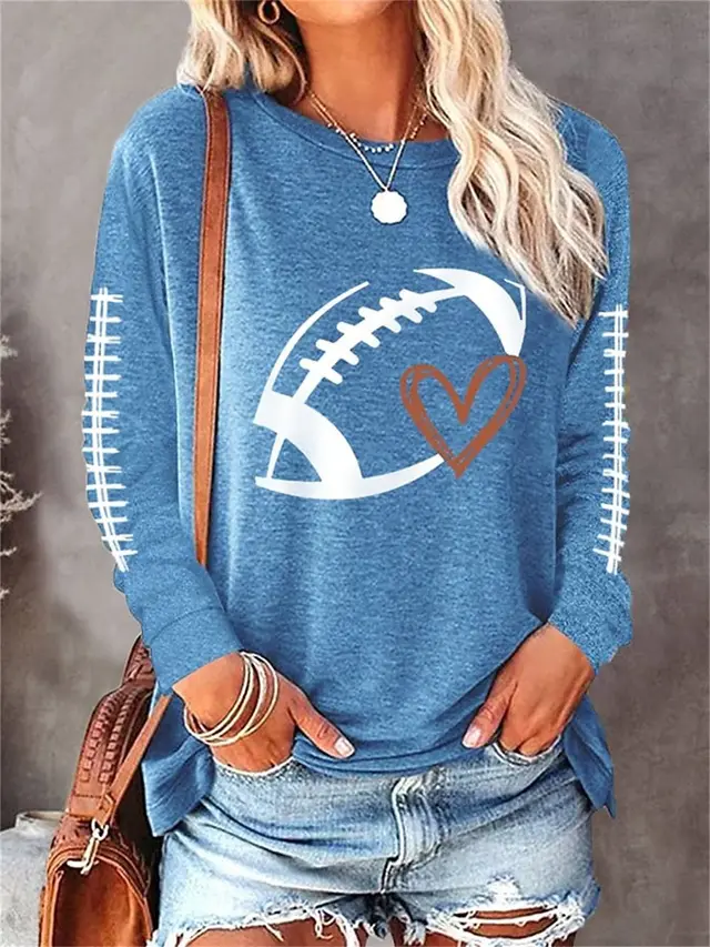 Printed Round Neck Long Sleeve Plus Size Casual Hoodie Txcx130352 - Shop at LoveMi