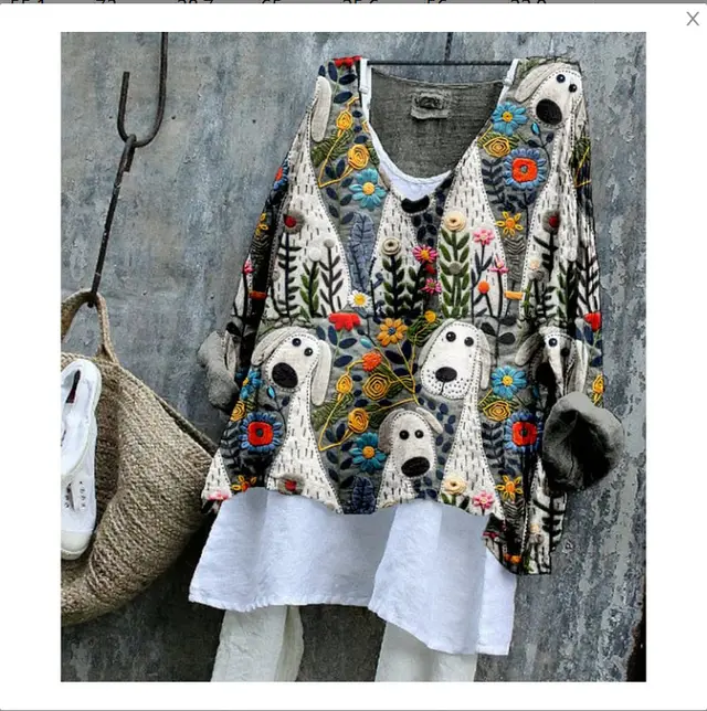 Loose Print Crew Neck Casual Plus Size Women's T shirt Bj133123468327 - Shop at LoveMi