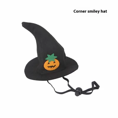 Pet Cat Halloween Hat Pumpkin Headgear Curved Smiling Face Hat - Shop at LoveMi