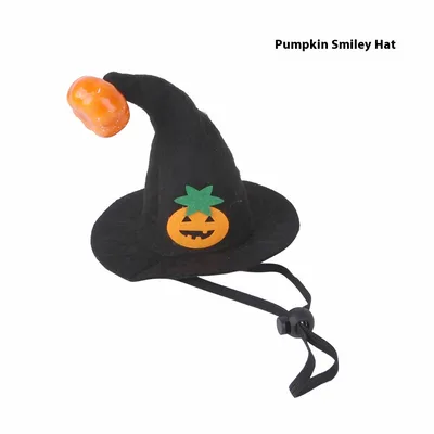 Pet Cat Halloween Hat Pumpkin Headgear Pumpkin Smiling Face Hat - Shop at LoveMi