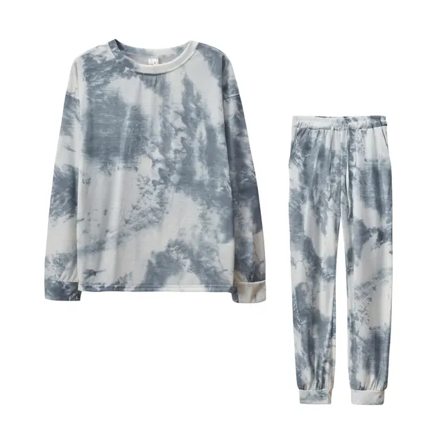 European And American Printed Autumn And Winter Sweatshirt Women's Suit Gray - Shop at LoveMi