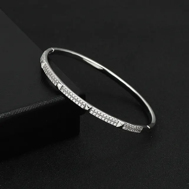 Simple Design Micro inlaid Diamond Bracelet For Women Silver - Shop at LoveMi