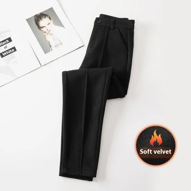 Fleece lined Thickened Harlan Casual Outdoor Women's Warm Pants Black Plus Velvet Style - Shop at LoveMi
