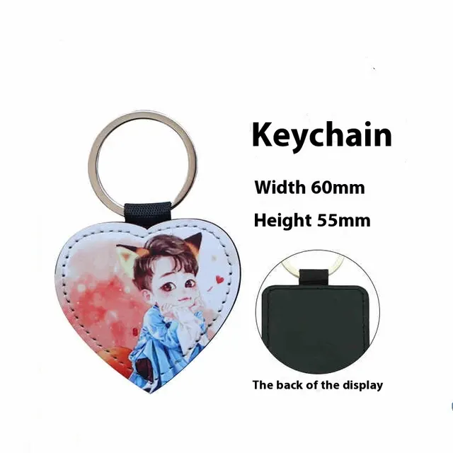Photo Leather Keychain Customized Small Pendant Heart Shaped - Shop at LoveMi
