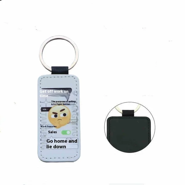 Photo Leather Keychain Customized Small Pendant Rectangle - Shop at LoveMi