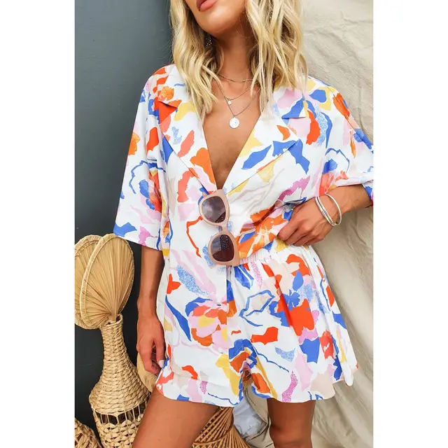European And American Spring And Summer Lapel Casual Multi color Suit Image Drawing Printing - Shop at LoveMi