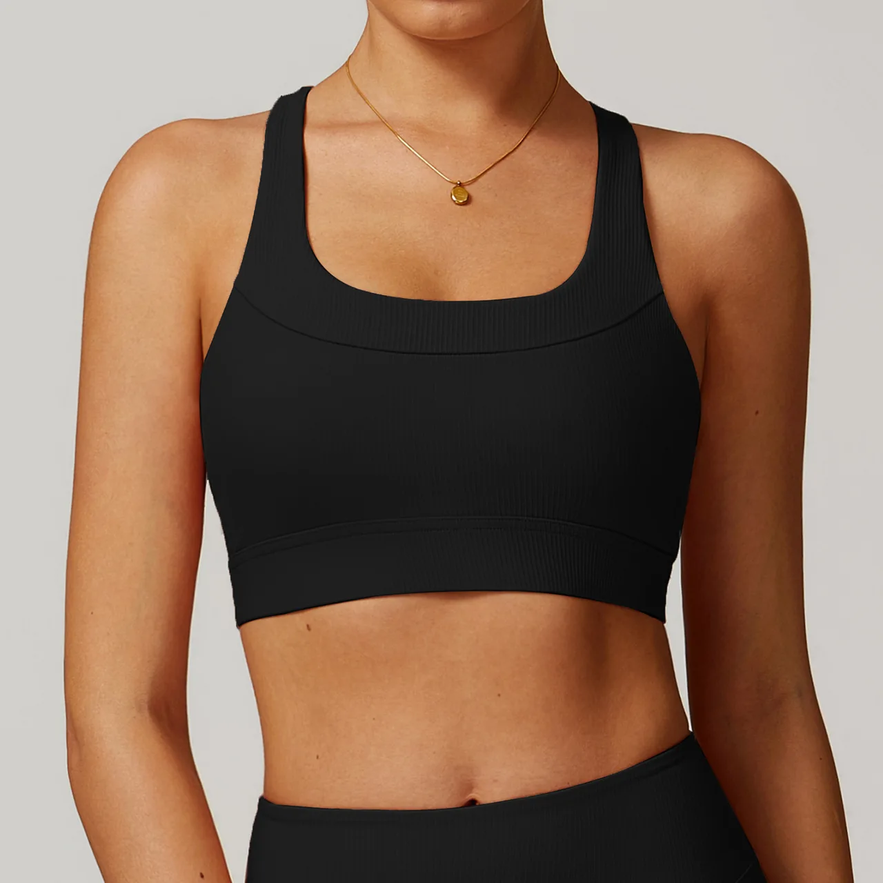 Threaded Tight Beauty Back Yoga Bra Top - Advanced Black