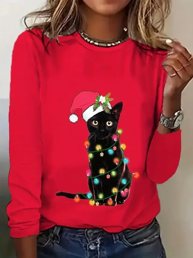 Women's New Long Sleeve 3D Printed Crew Neck Sweatshirt Wqnt34Yt32 - Shop at LoveMi