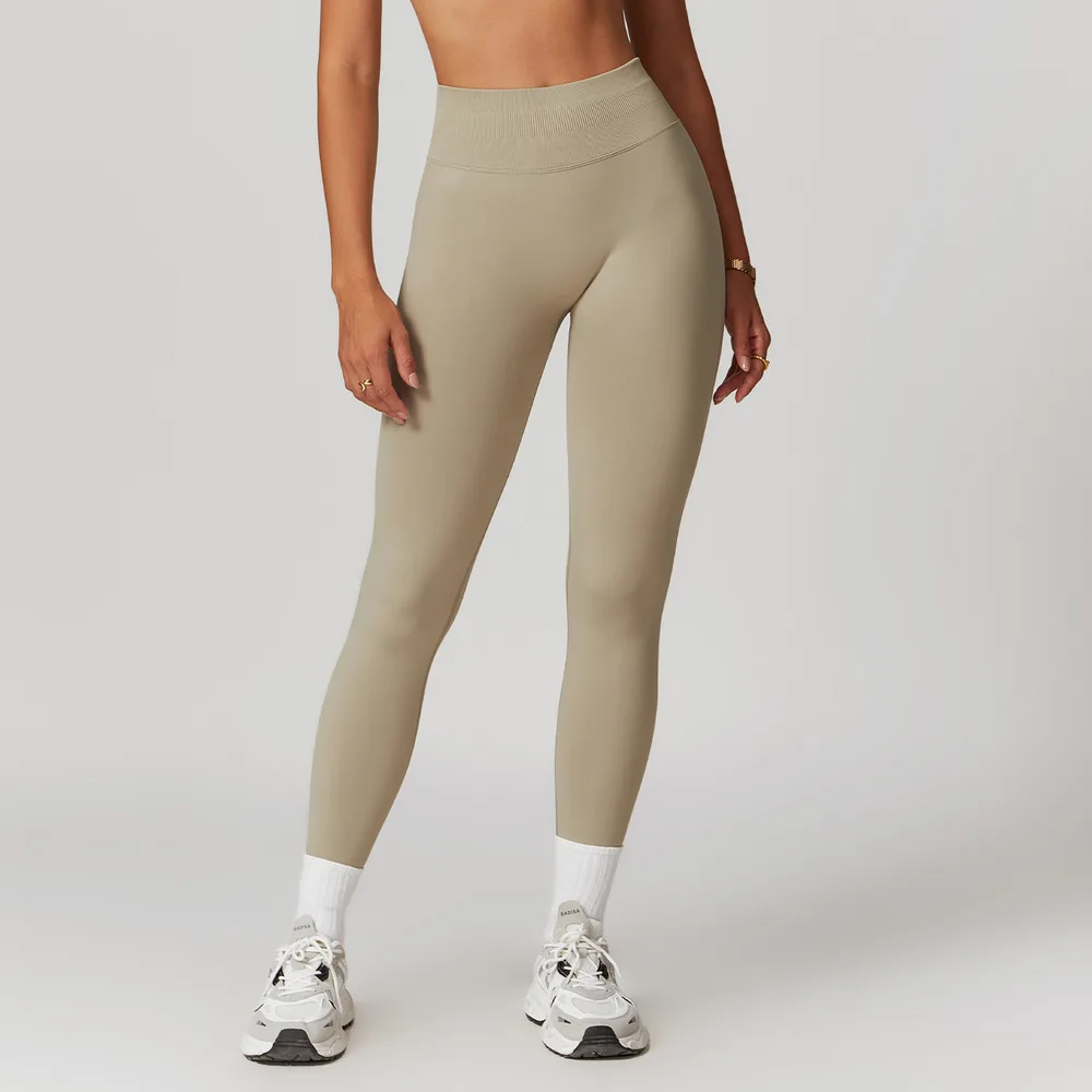 Peach Hip Seamless Belly Contracting And Close fitting Yoga Pants Pottery Clay Colors - Shop at LoveMi