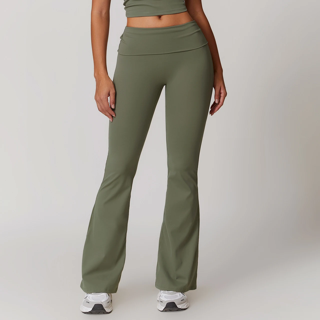 High Waist Hip Lift Yoga Pants Casual Leggings - Light Army Green