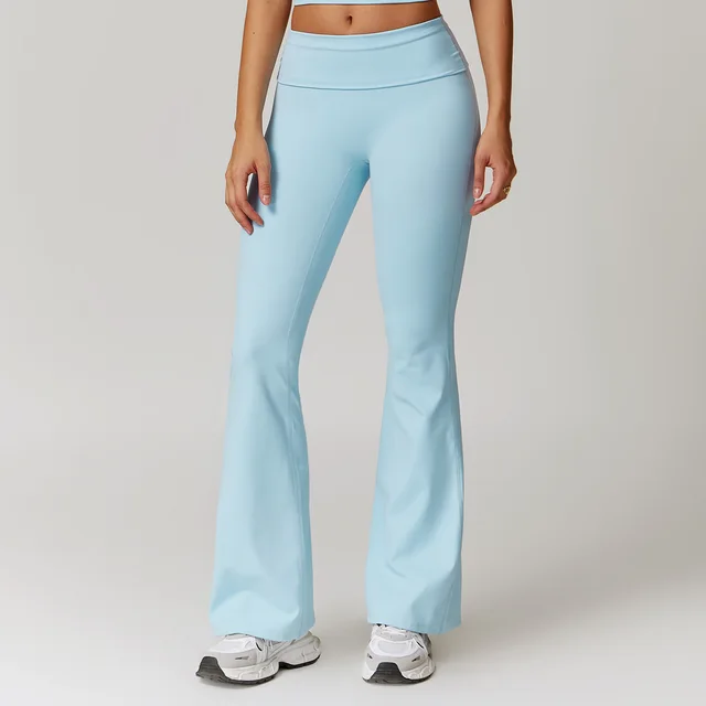 High Waist Hip Lift Yoga Pants Casual Leggings Sky Blue - Shop at LoveMi