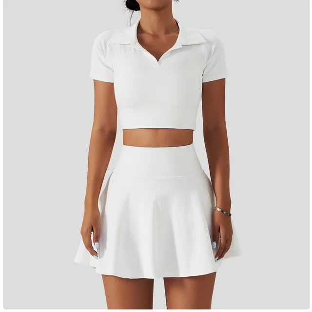 Tennis Suit Suit Outdoor Quick drying Running Sports Workout Clothes Suit Creamy White - Shop at LoveMi