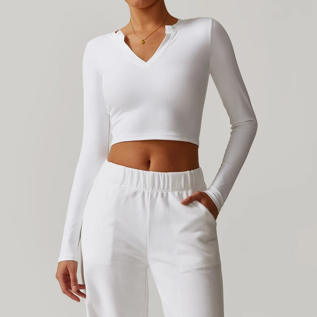 Tight Nude Feel Long-sleeved T-shirt Yoga Clothes Outdoor - Swan White