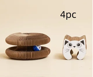 Creative Cat Scratch Board Decompression Grinding Claw Corrugated Paper Pet Toy Supplies - 4Pcs
