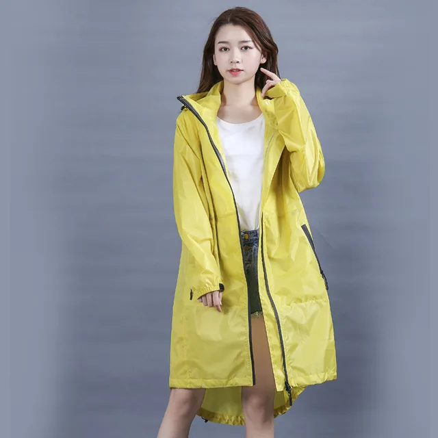 Couple Raincoat Walking Trendy Long Waterproof Fluorescent Green - Shop at LoveMi