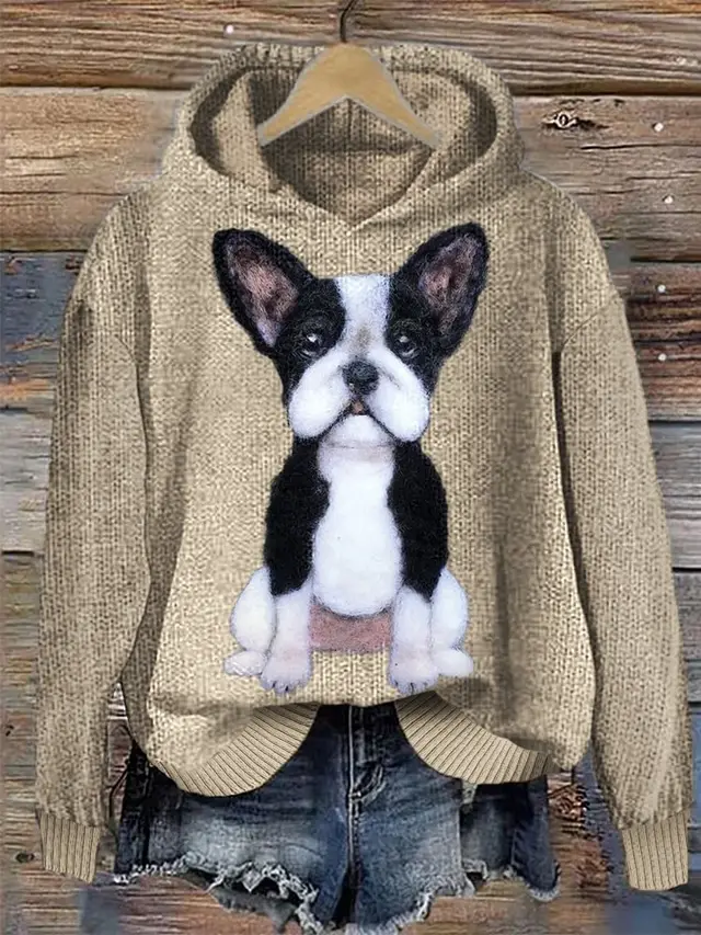 Animal Print Hooded Women's Sweater 2Style - Shop at LoveMi