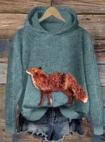 Animal Print Hooded Women's Sweater - 7Style-5Xl