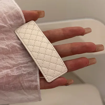 Classic Korean Style Simple All match Diamond Plaid Fabric Edge Bang Hairpin Hair Accessories A Pair Of Hairclips Broken Square Beige - Shop at LoveMi