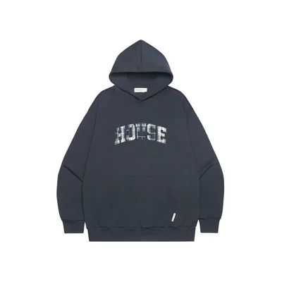 American Letter Patch Embroidery Design Loose Hooded Casual Versatile Couple Sweater Sapphire Blue - Shop at LoveMi