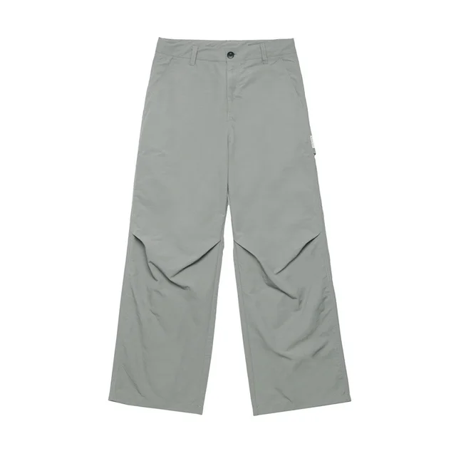 High Street Design Casual Loose Straight Trousers Gray - Shop at LoveMi