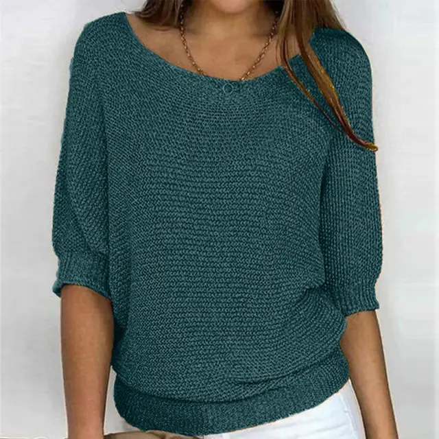 European And American Solid Color Knitwear For Women Dark Blue - Shop at LoveMi