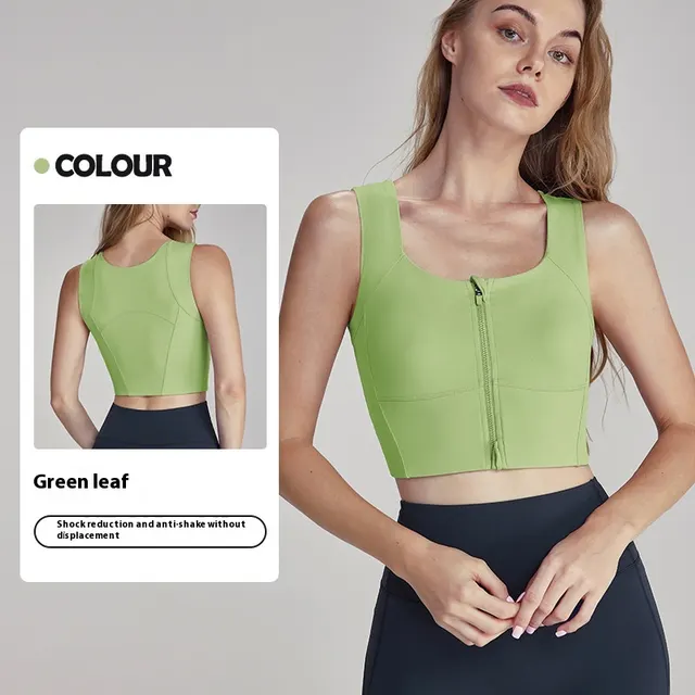 Nude Feel Sports Underwear Shockproof High strength Vest Women Leaf Green - Shop at LoveMi