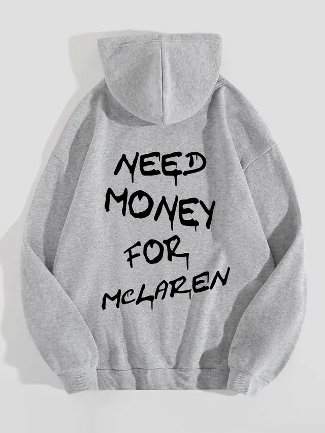 Thick Plain Letter Print Sweatshirt Gray - Shop at LoveMi