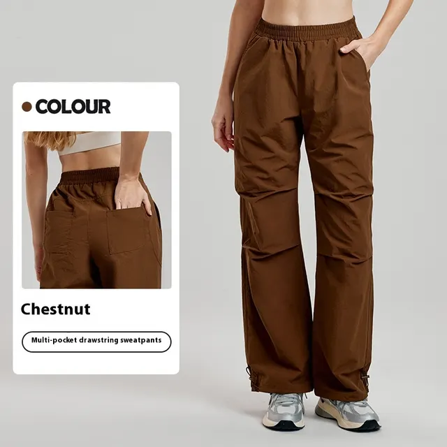 Cargo Pants Women's Autumn Trousers Outdoor Hiking Straight Chestnut - Shop at LoveMi