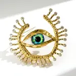 18K Gold Green Devil'S Eye