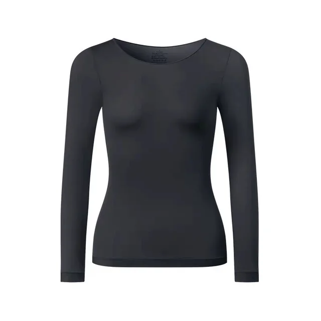 Hyaluronic Acid Moisturizing Warm Long Sleeves Trousers Heating And Warm keeping Suit Women Classic Black Top - Shop at LoveMi