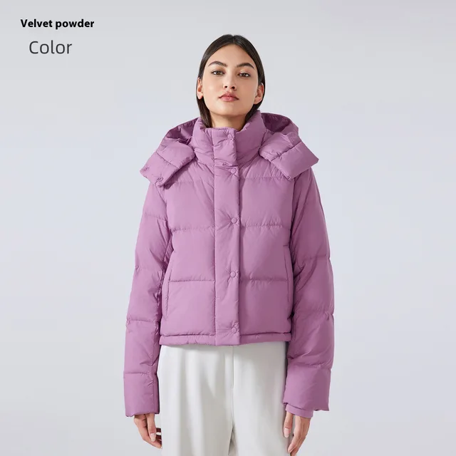 Winter Detachable Hooded High end Down Jacket Velvet Pink - Shop at LoveMi