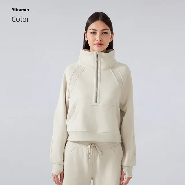 Outer Wear Thermal Fleece Thickening Exercise Sweater Albumin - Shop at LoveMi