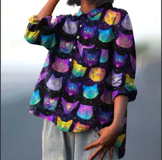 Bamboo Linen Printed Fashion Polo Collar Shirt - Xl24053 Hyh55