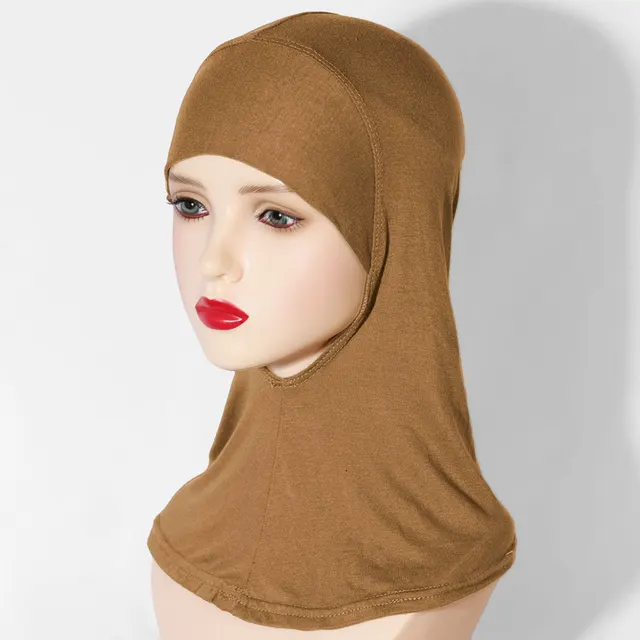 Multi Color Breathable Neck High Elastic Base Cap Cover Turban Ginger Yellow - Shop at LoveMi